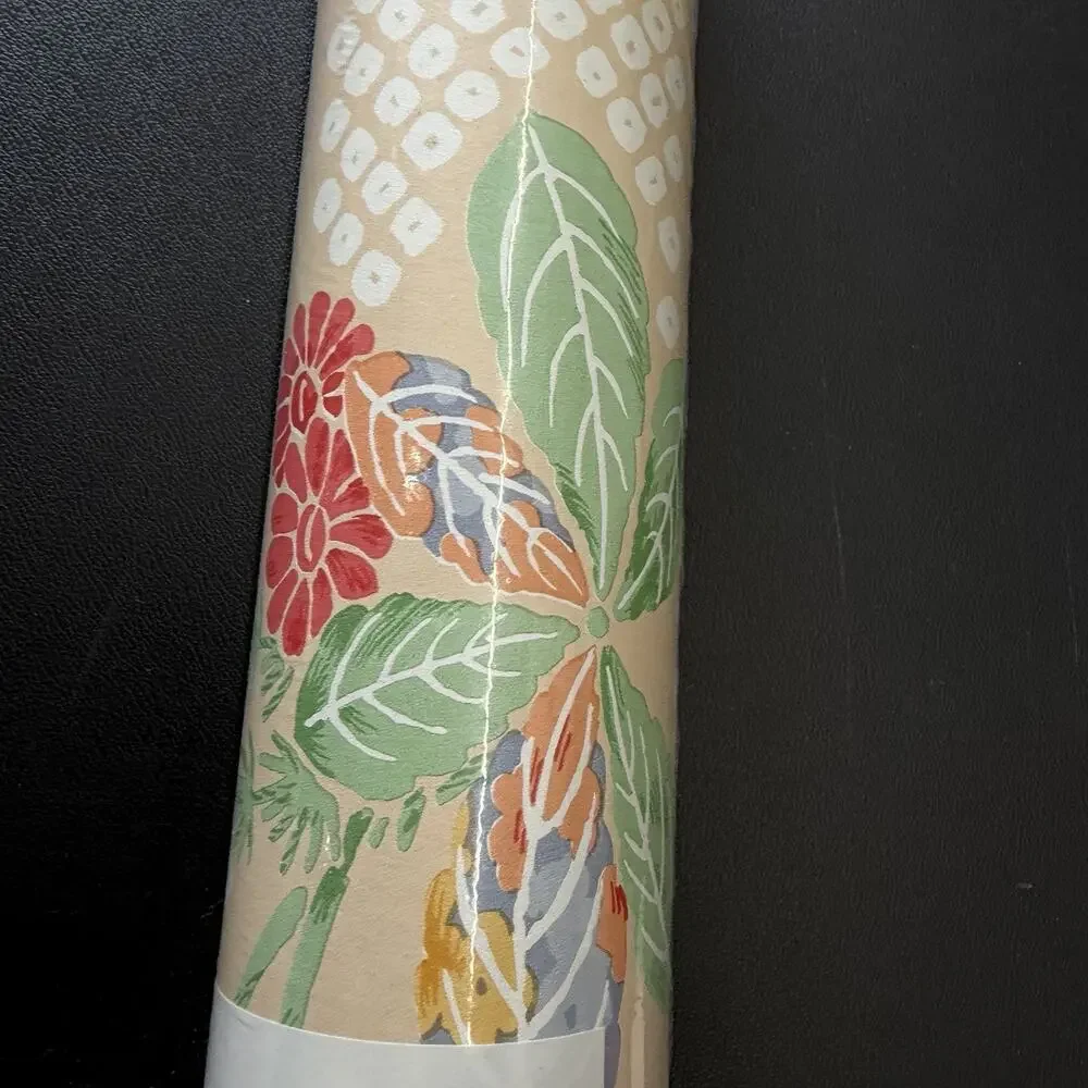 Vintage Jay Yang 2 Double Rolls Floral Palm Wallpaper 80s Shabby Chic Flowers